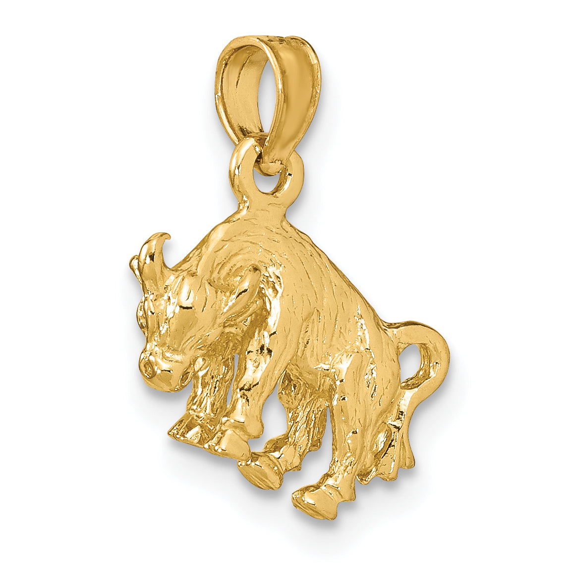 10K Yellow Gold 10K 3-D Taurus Zodiac Pendant