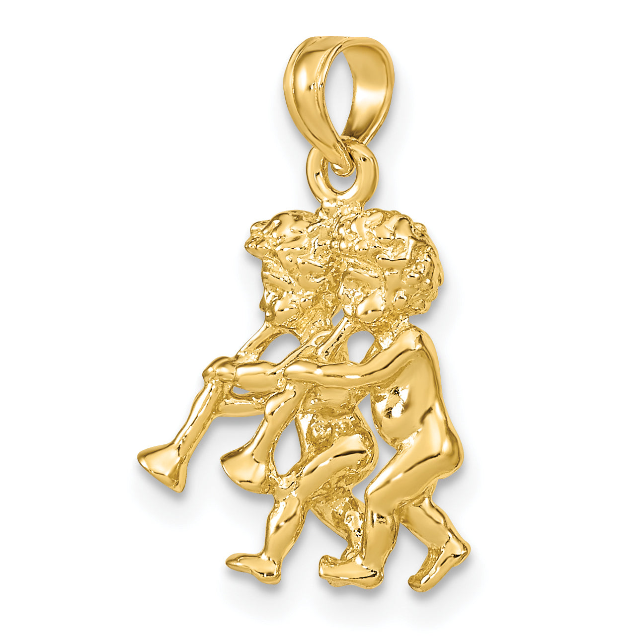 10K Yellow Gold 10K 3-D Gemini Zodiac Pendant