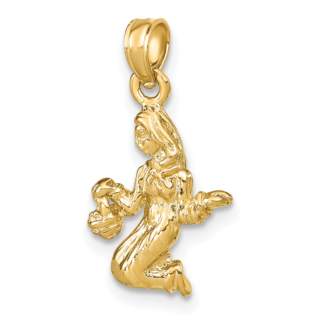 10K Yellow Gold 10K 3-D Virgo Zodiac Pendant