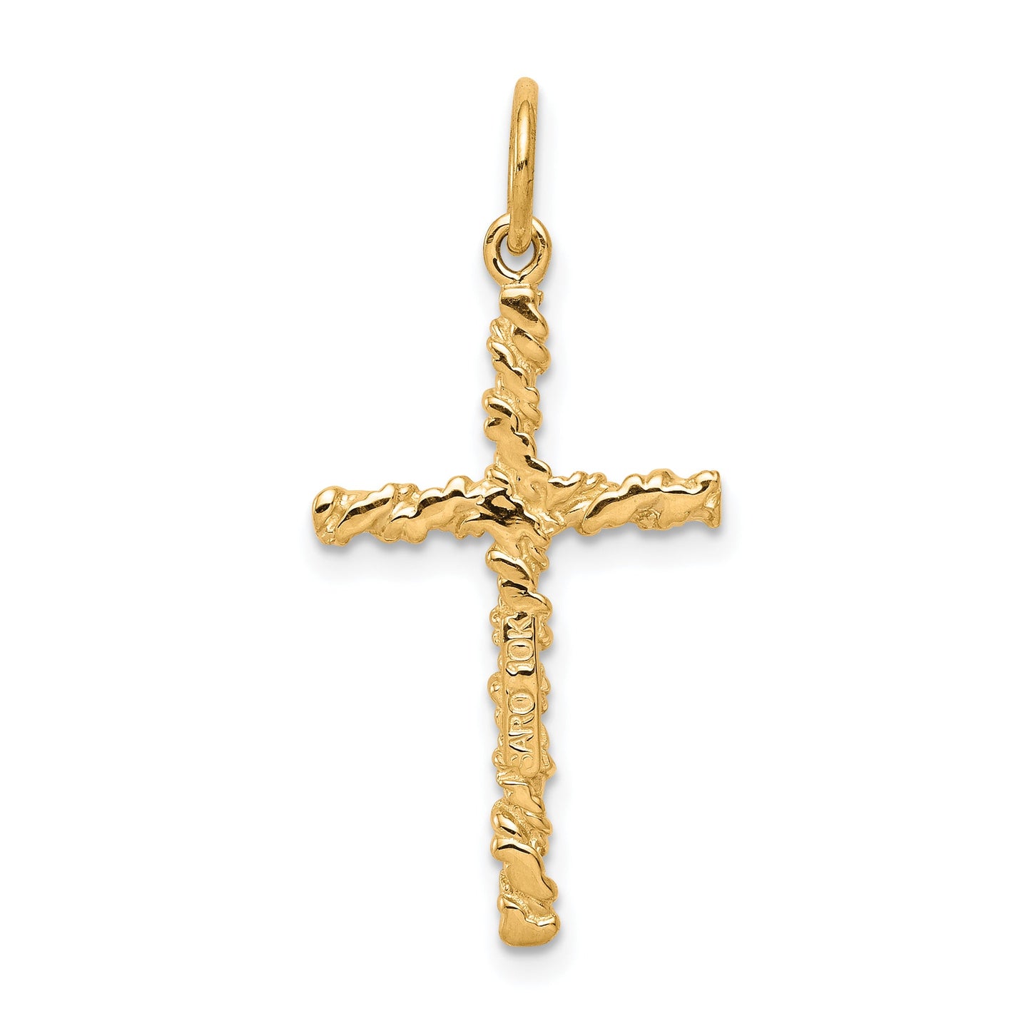 10k Yellow Gold Nugget Cross Charm