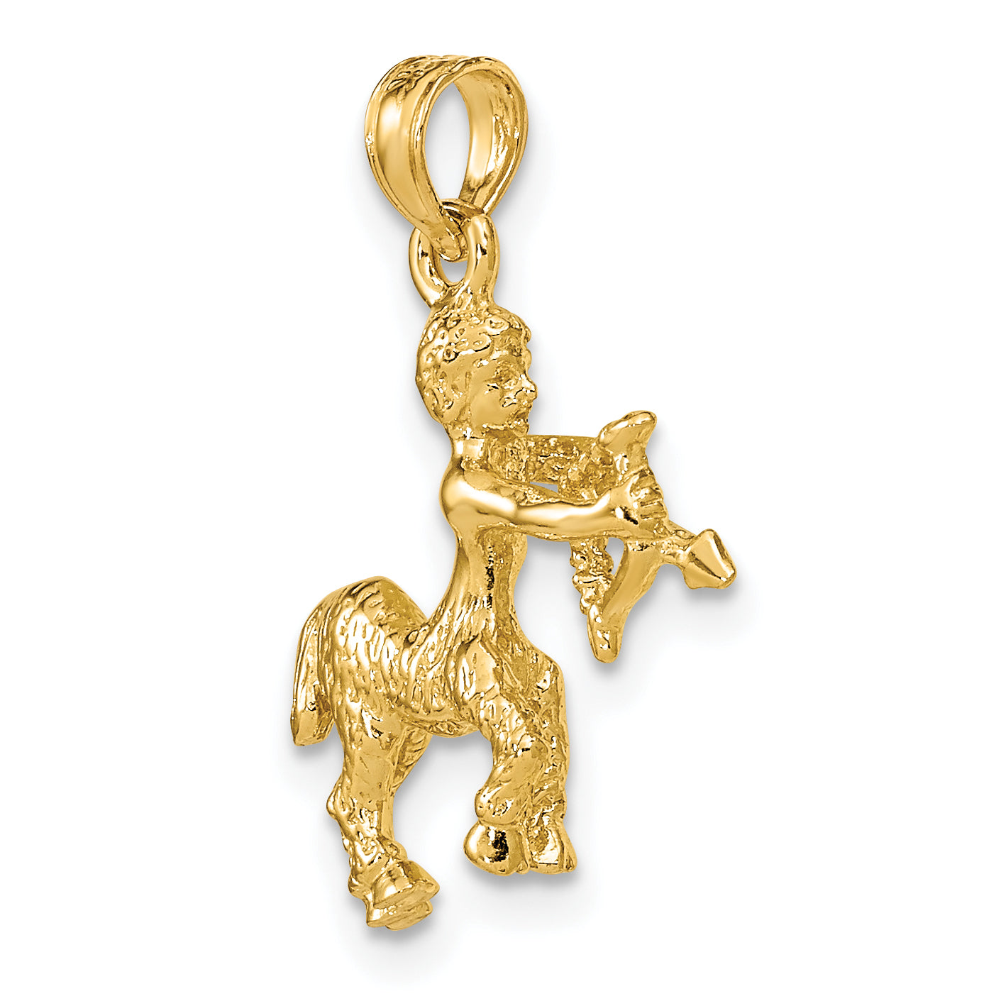 10K Yellow Gold 10K 3-D Sagittarius Zodiac Pendant