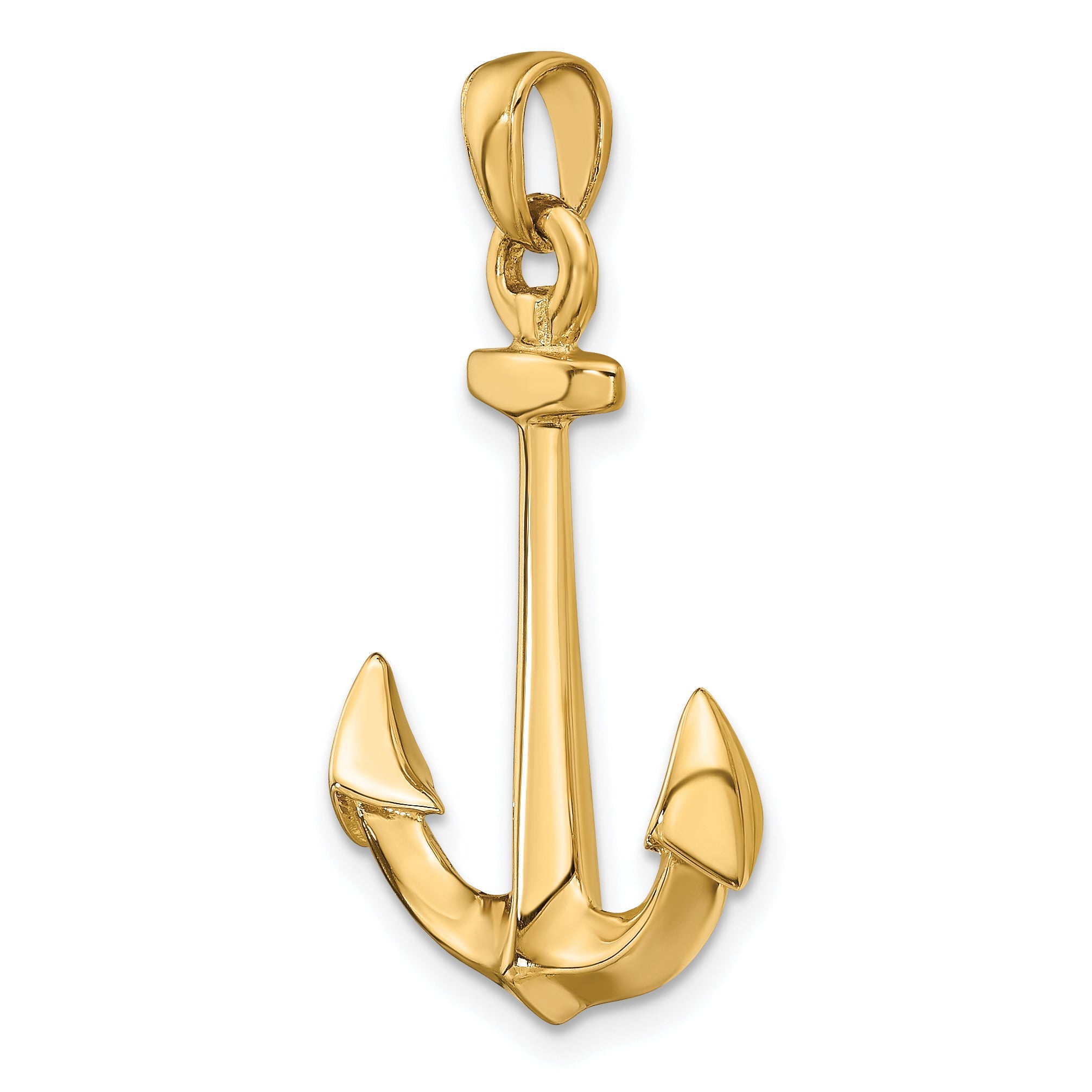 10K Yellow Gold 10K 3-D Anchor Pendant