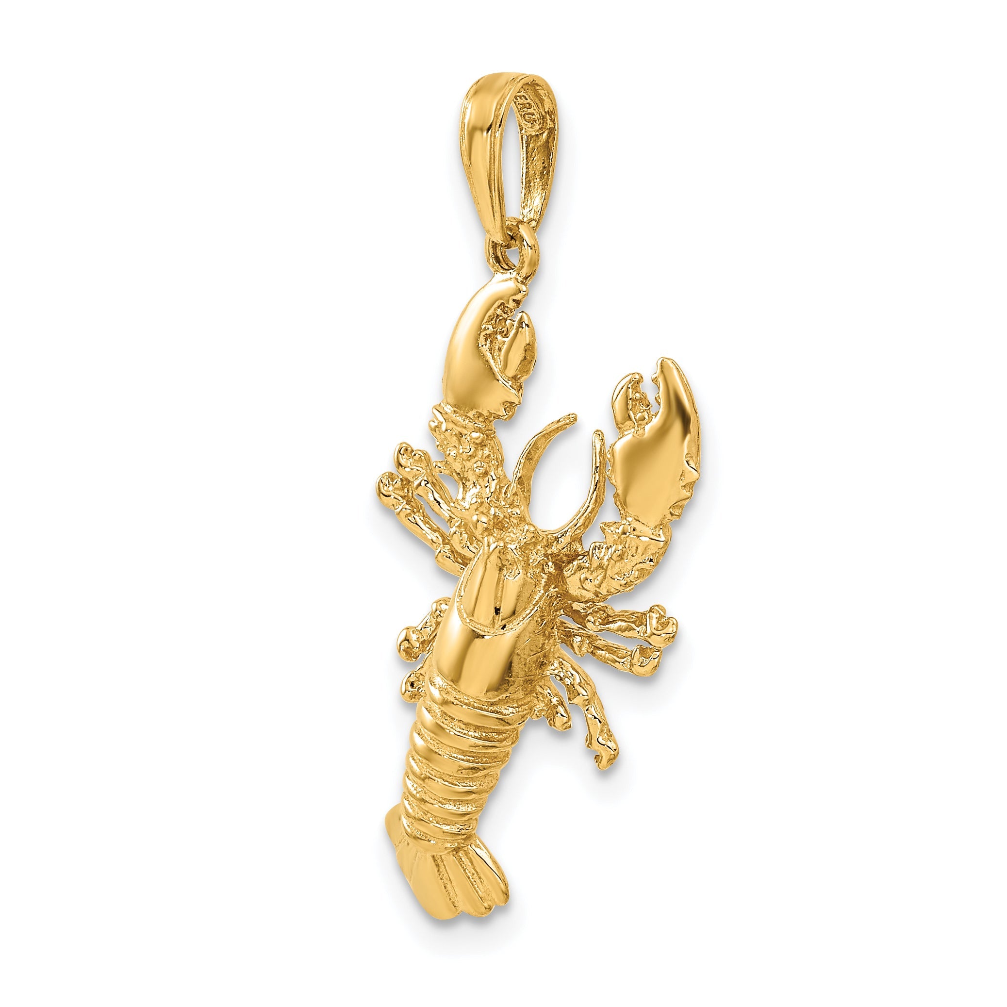 10K Yellow Gold Lobster Pendant