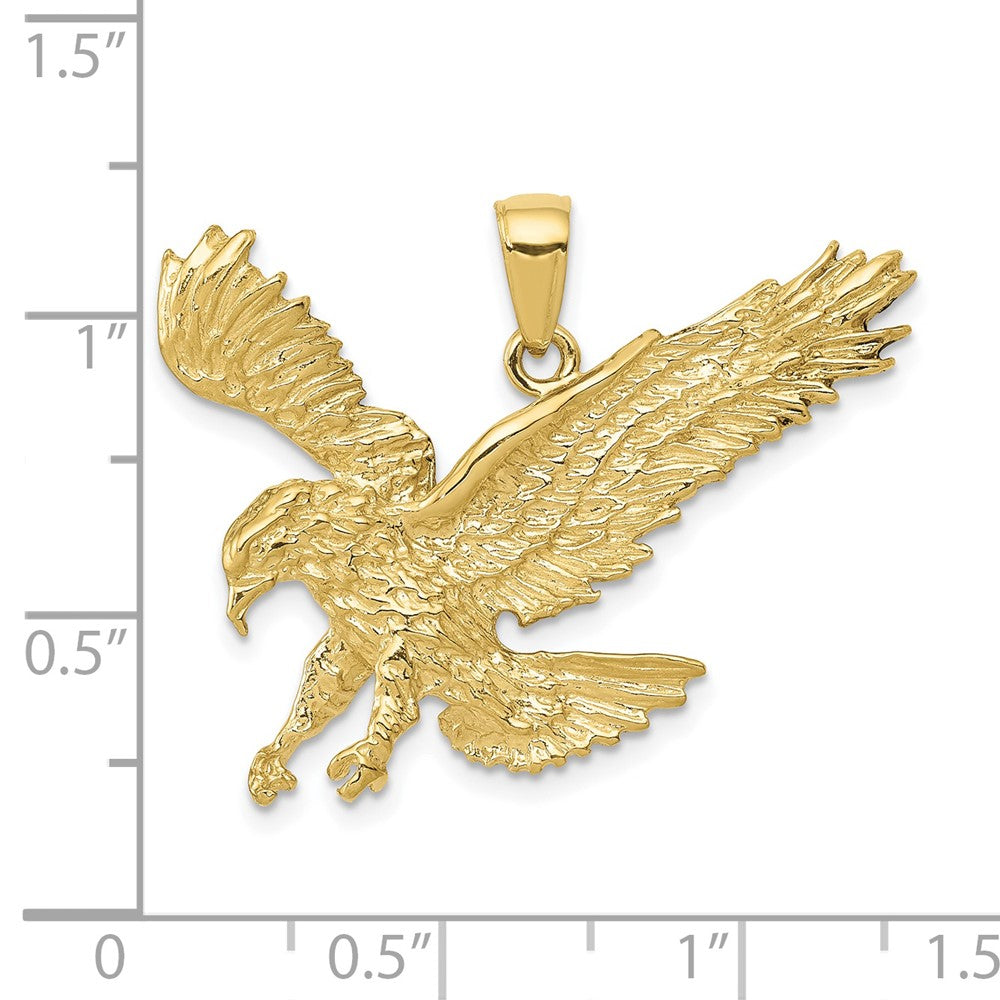 10K Yellow Gold 10K Textured Eagle Landing Pendant