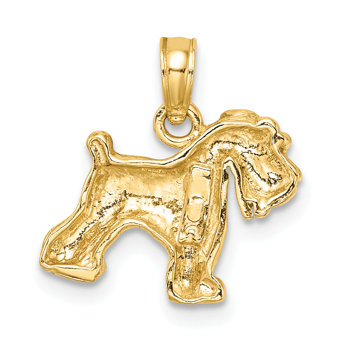 10K Yellow Gold Schnauzer Dog Pendant