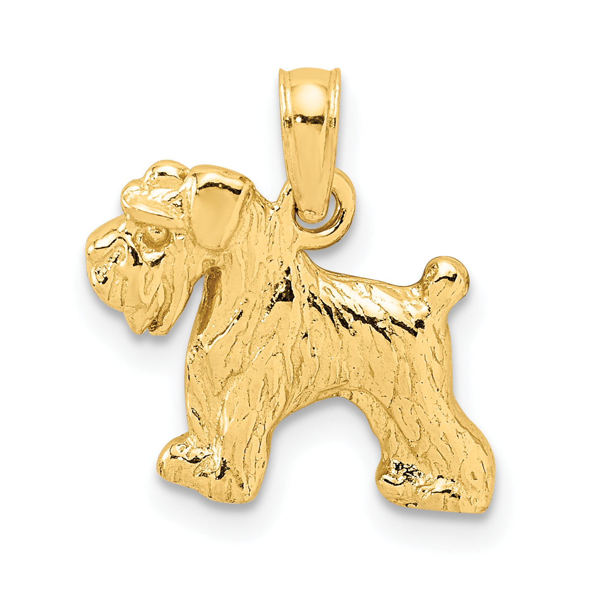 10K Yellow Gold Schnauzer Dog Pendant