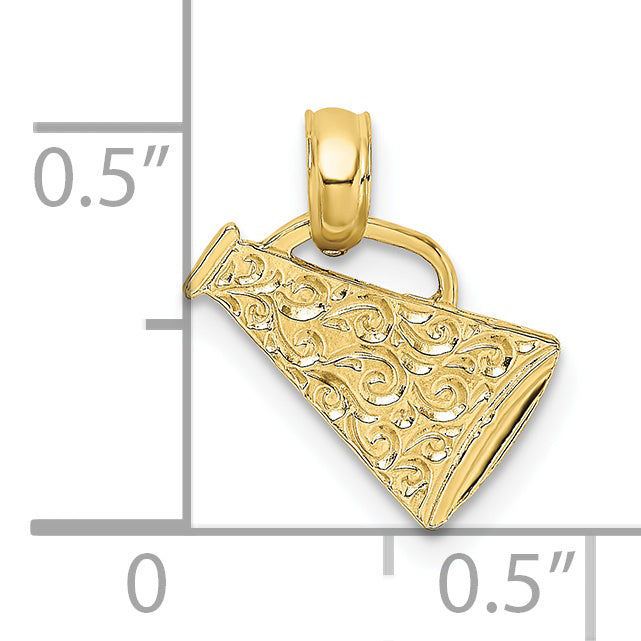 10K Yellow Gold 10K Megaphone With Handle Pendant