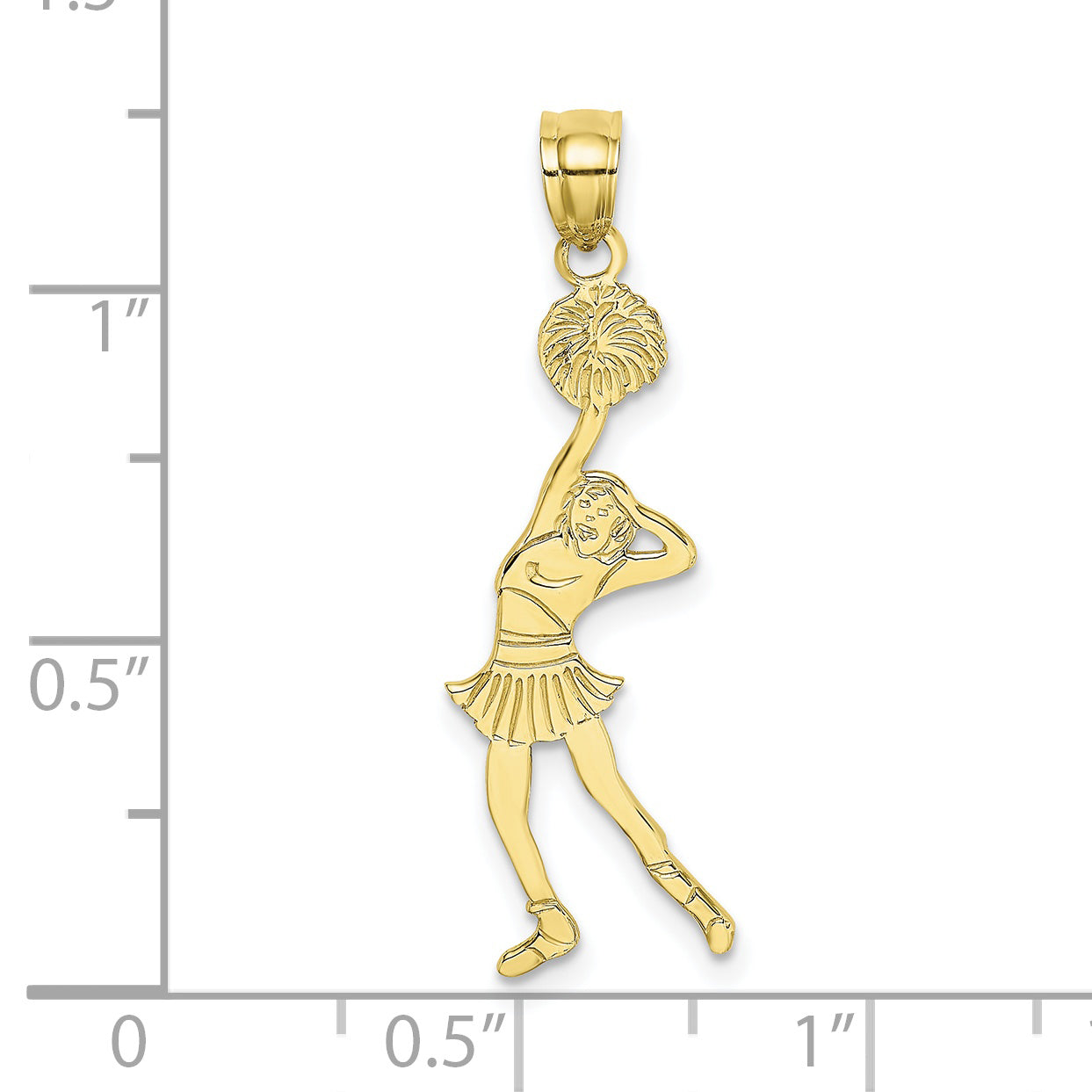 10K Yellow Gold 10K Cheerleader With Hand On Head Pendant