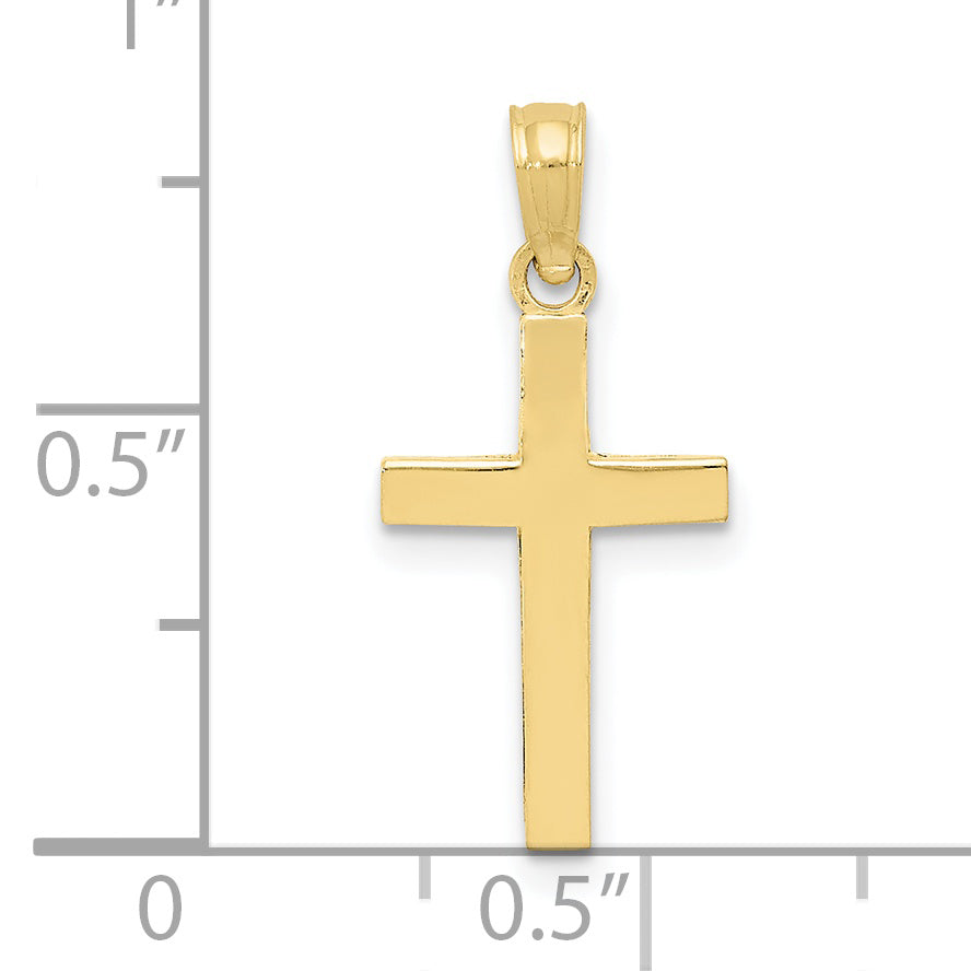 10K Yellow Gold Polished Cross Pendant