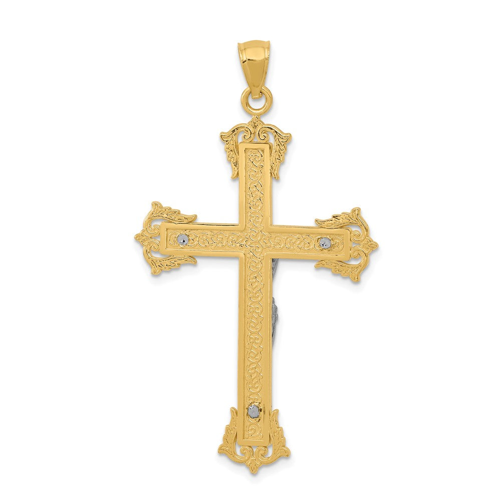 10K Two-Tone Crucifix Pendant