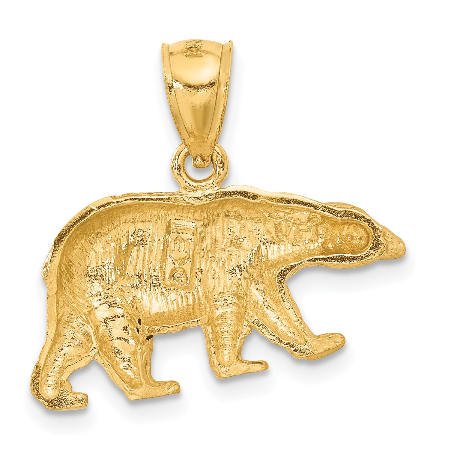 10K Yellow Gold 10K Diamond-Cut Bear Pendant
