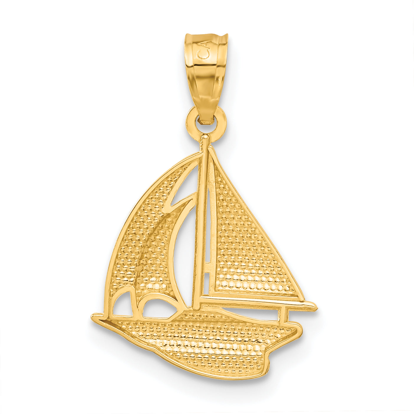 10K Yellow Gold Sailboat Pendant