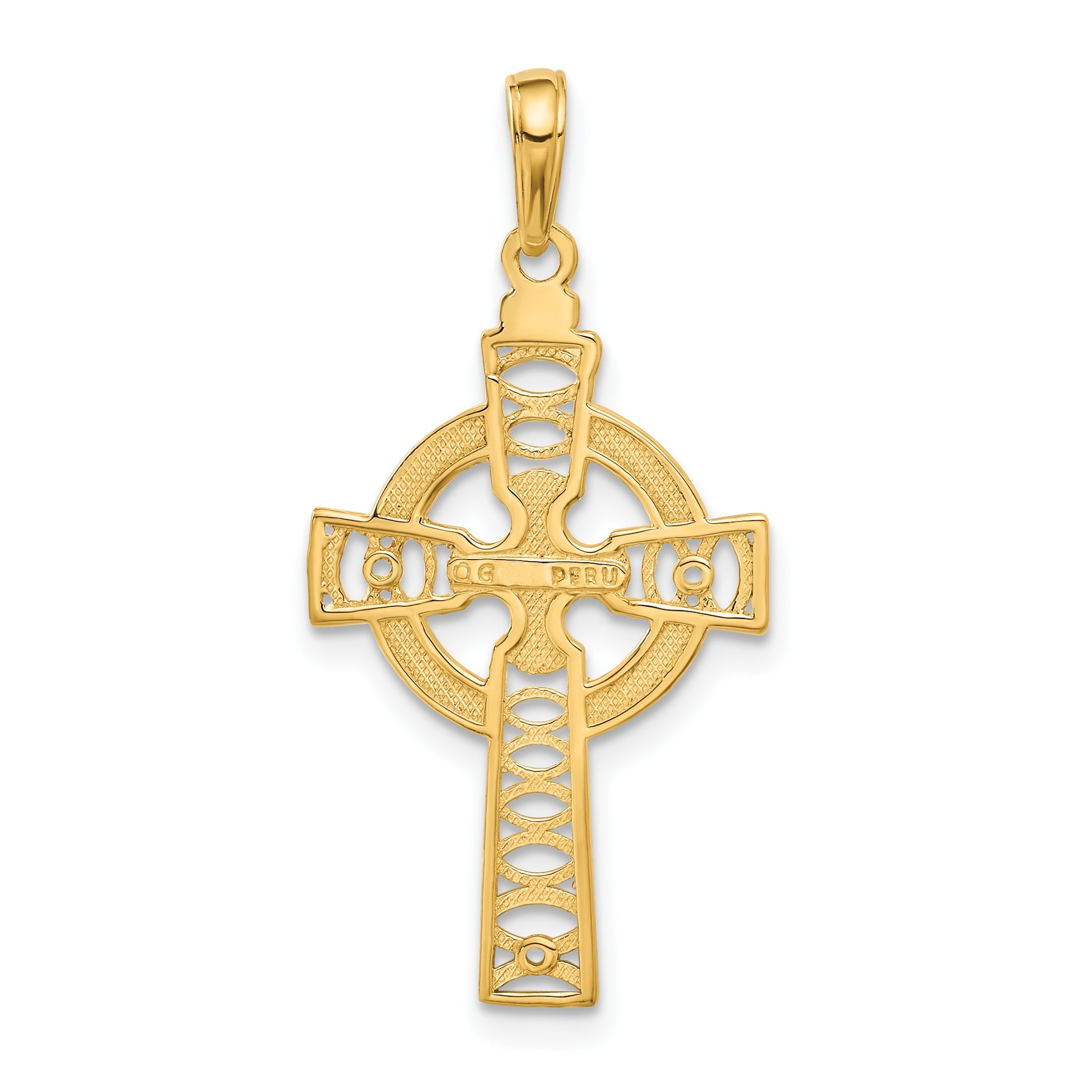 10K Yellow Gold 10K Celtic Cross W/Eternity Circle Pendant
