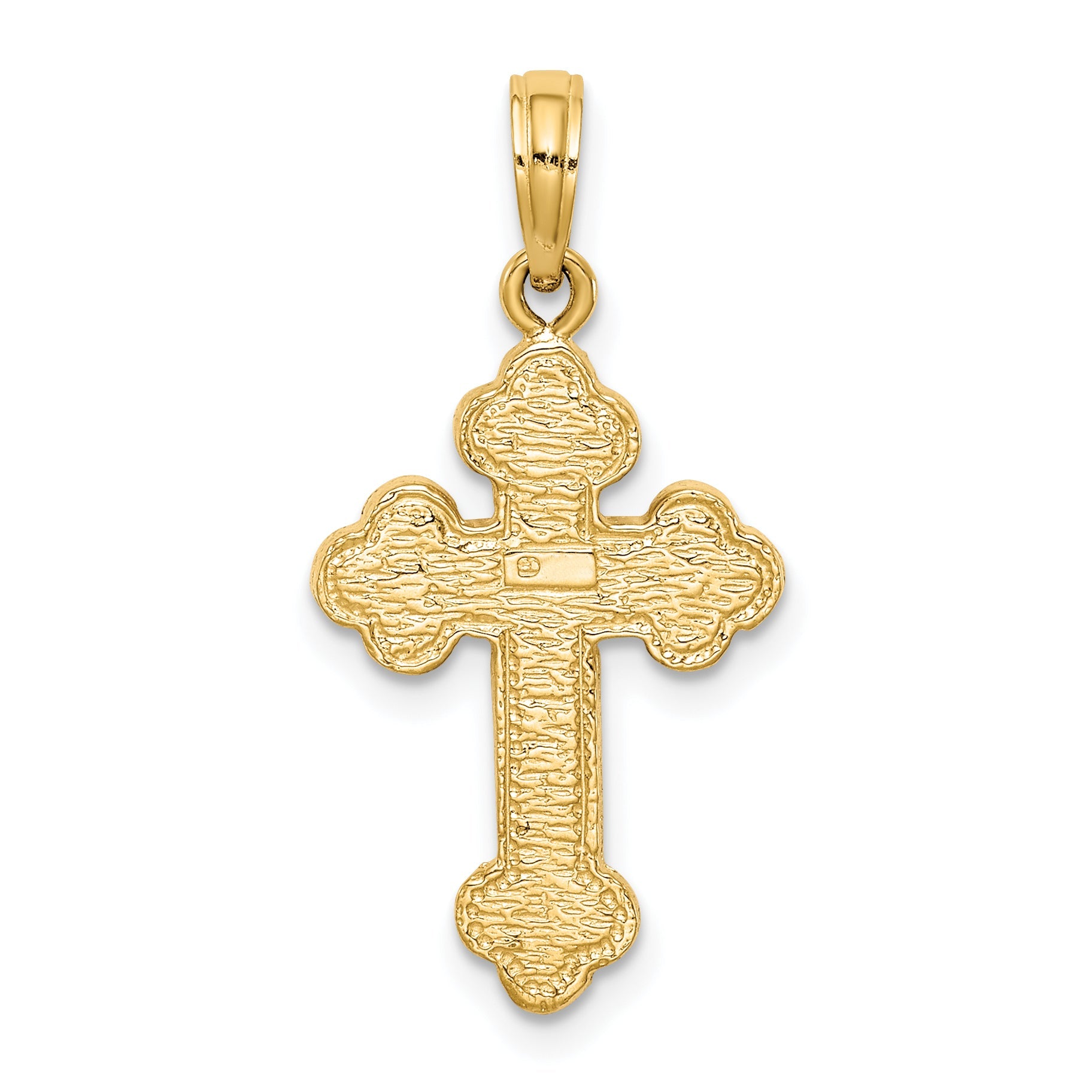 10K Yellow Gold 10K Budded Cross Pendant