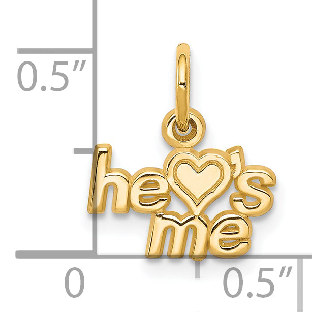 10k Yellow Gold He LOVES ME Charm