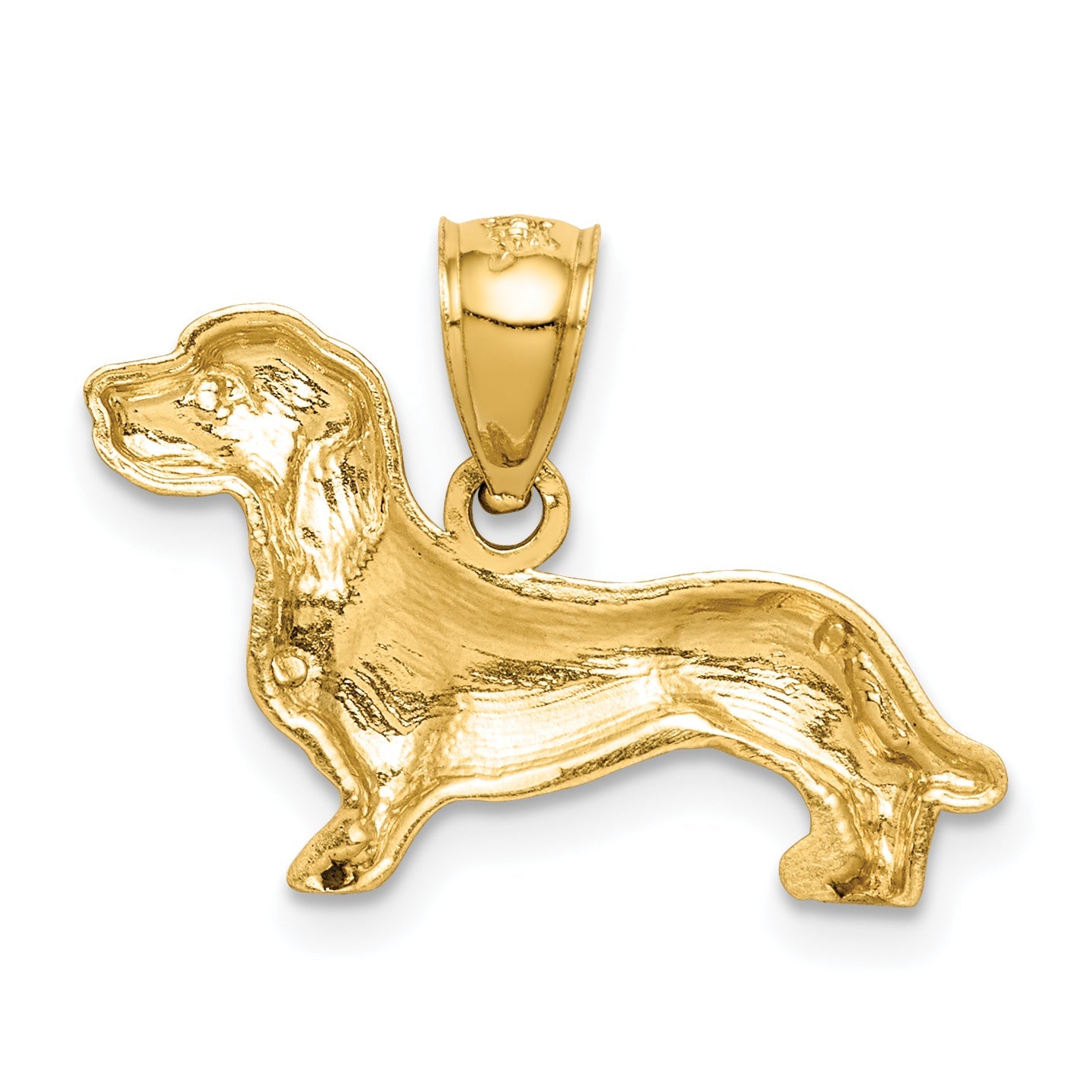 10K Yellow Gold 10K Diamond-Cut Dachshund Pendant