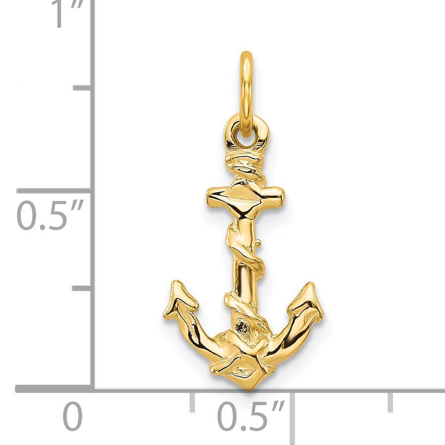 10k Yellow Gold Anchor Pendant