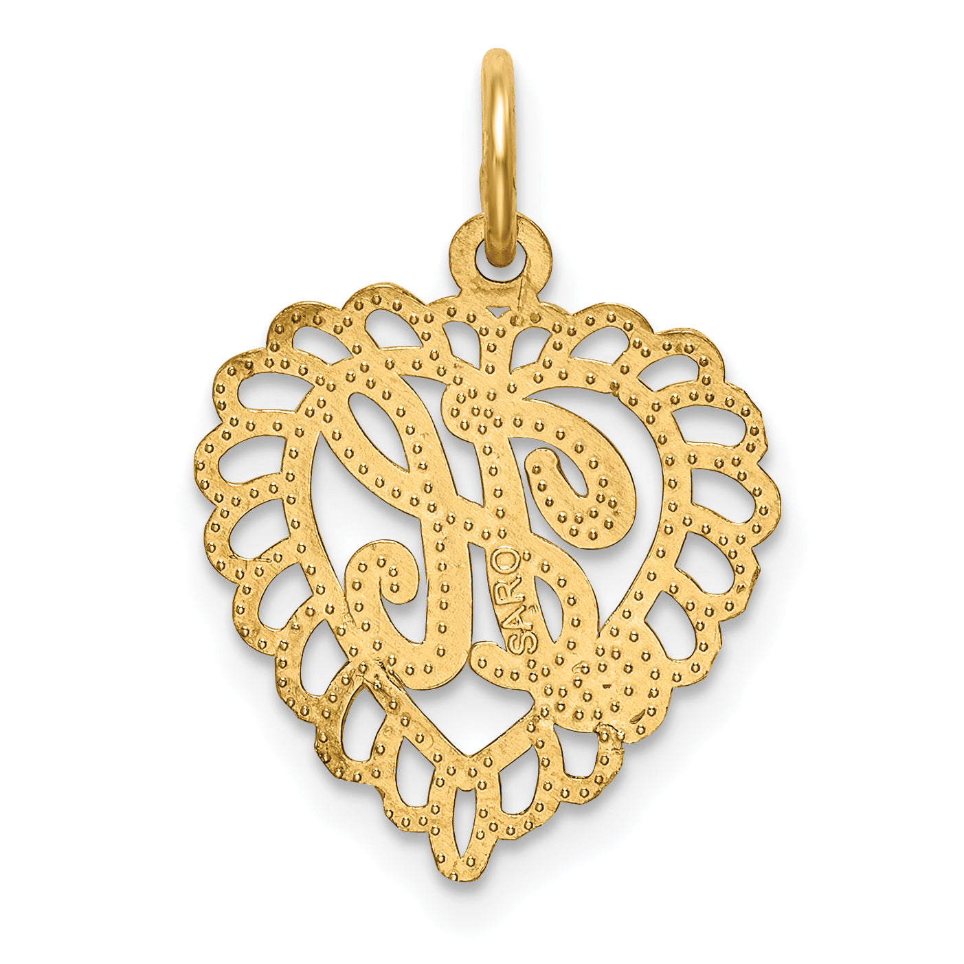 10K Yellow Gold Initial H Charm