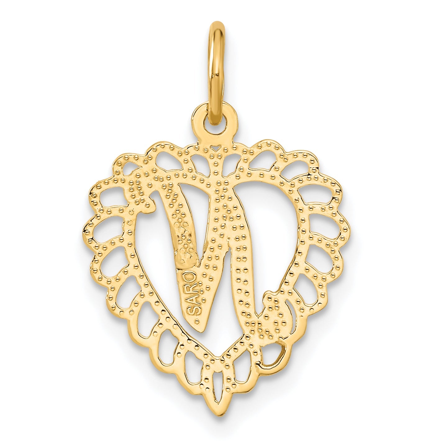 10K Yellow Gold Initial N Charm