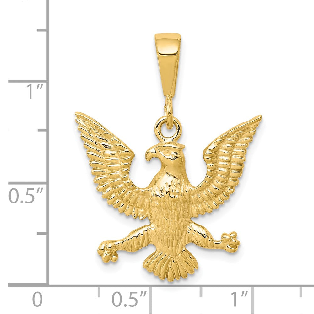 10K Yellow Gold Solid Polished Spread Eagle Charm