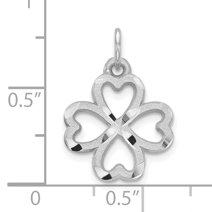 10K White Gold 4-Leaf Clover Pendant