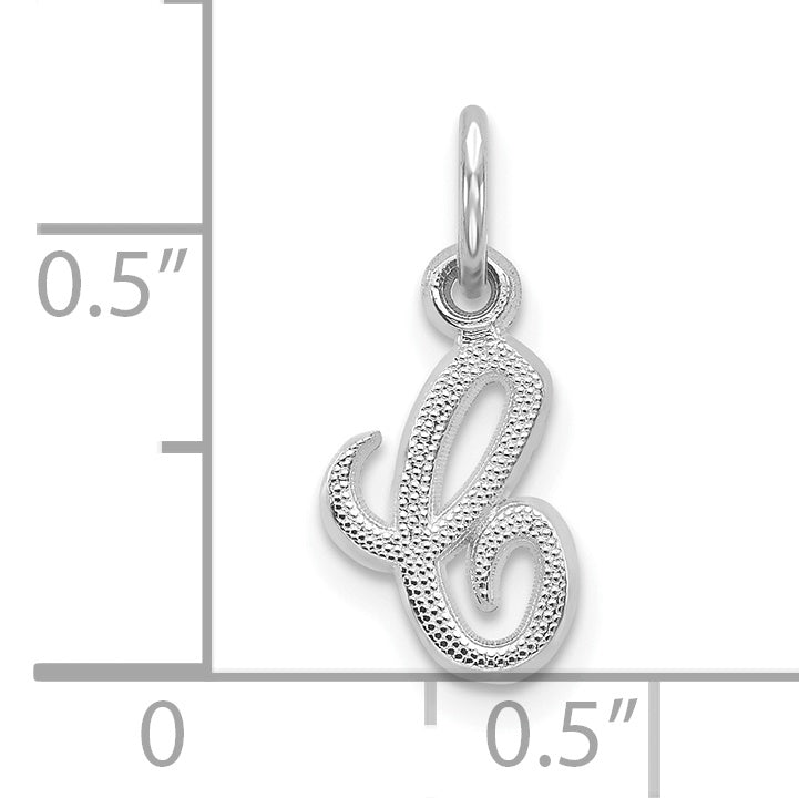 10K White Gold Initial C Charm