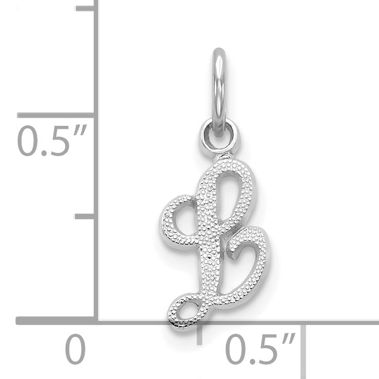 10K White Gold 10Kw Initial L Charm
