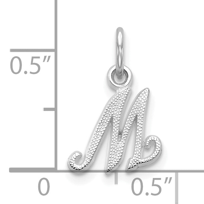 10K White Gold 10Kw Initial M Charm