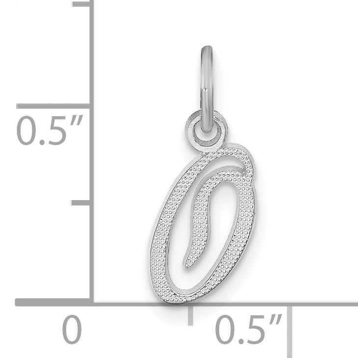 10K White Gold 10Kw Initial O Charm