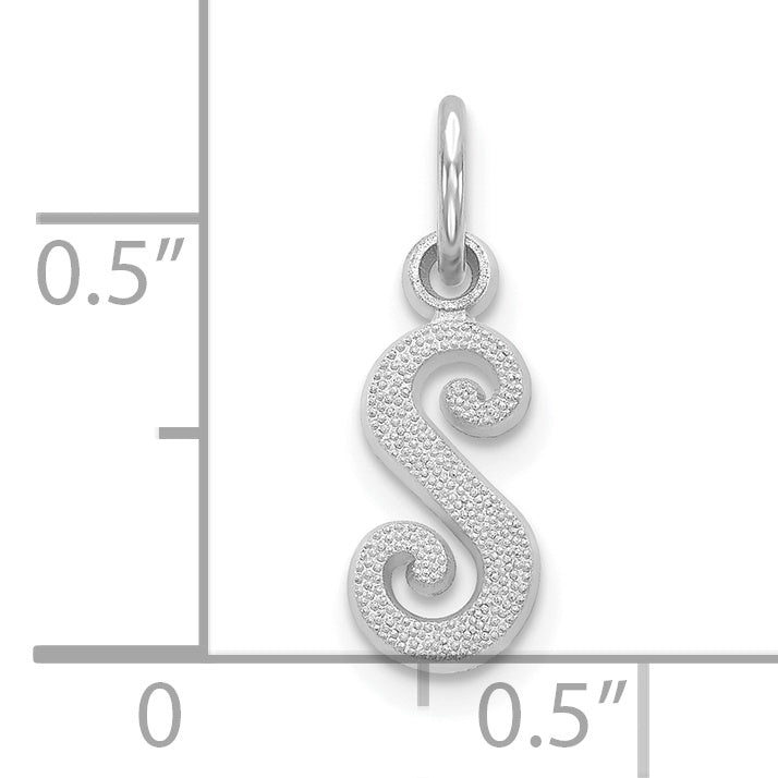 10K White Gold 10Kw Initial S Charm
