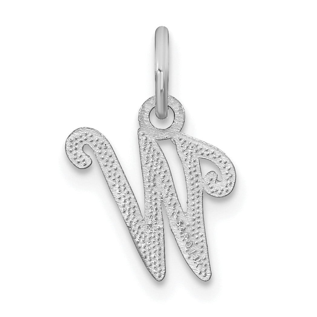 10K White Gold 10Kw Initial W Charm