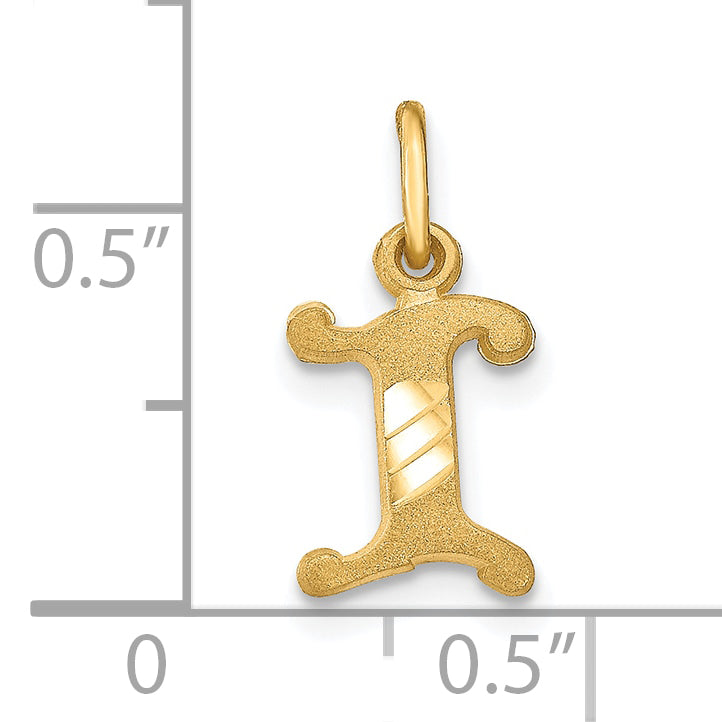10K Yellow Gold Initial I Charm