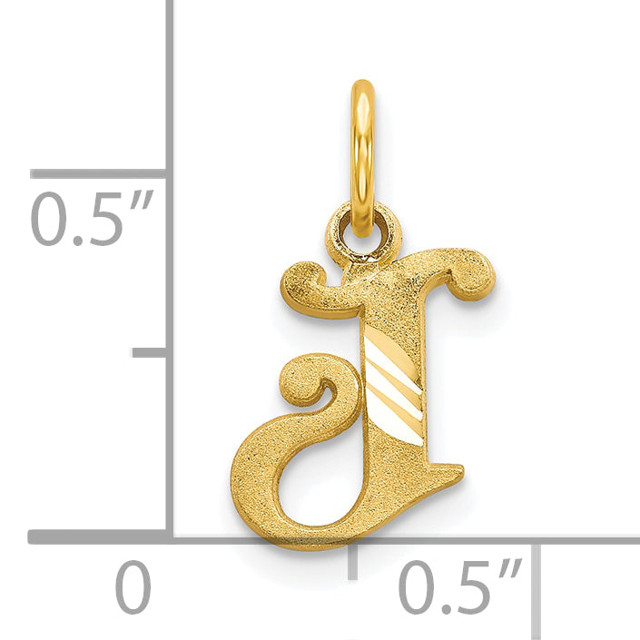 10K Yellow Gold Initial J Charm