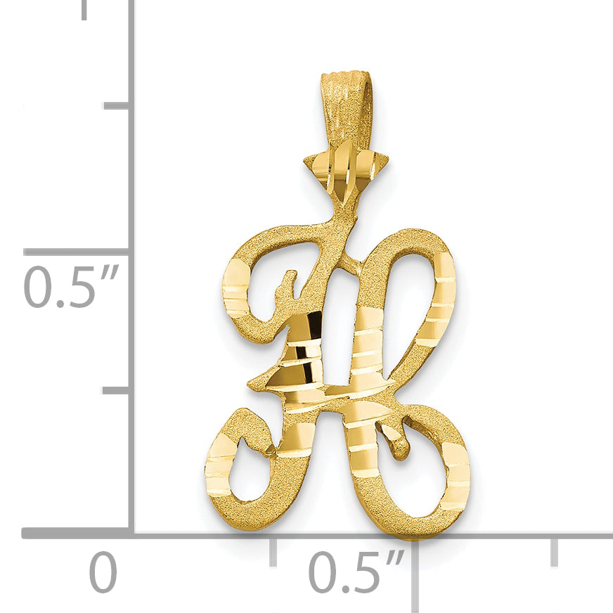 10K Yellow Gold Initial H Pendant