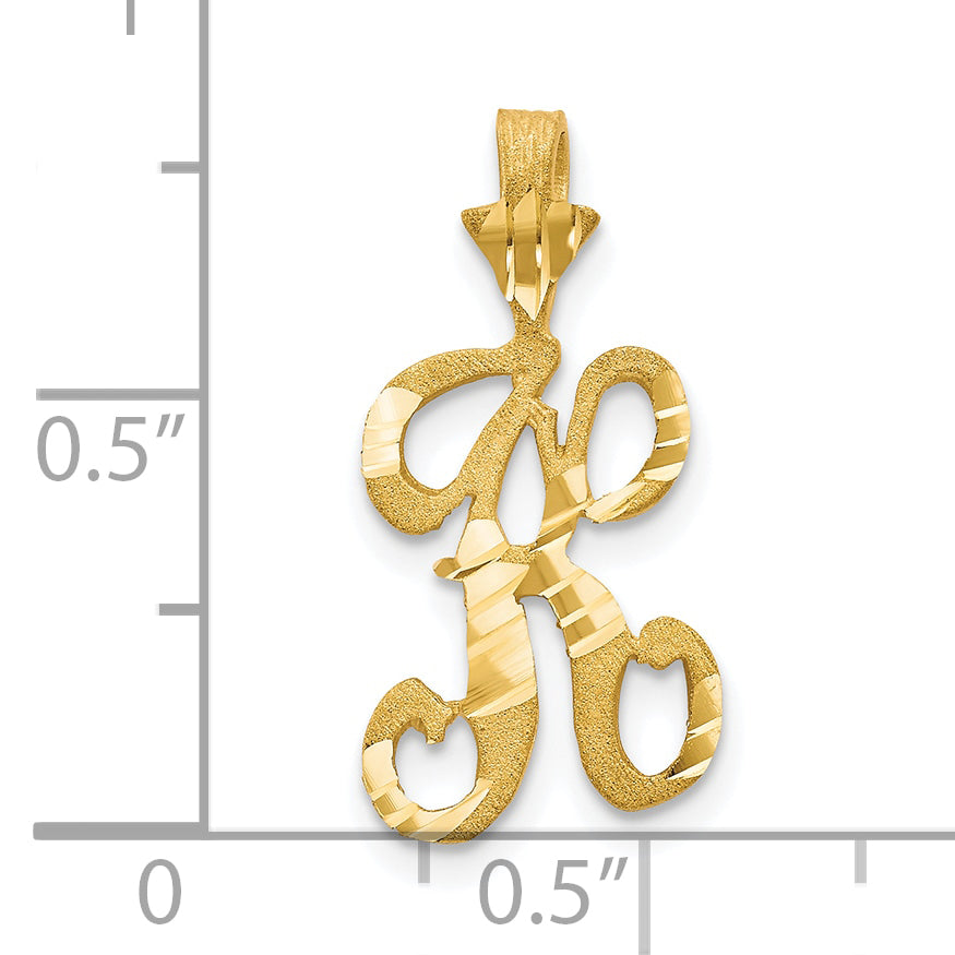 10K Yellow Gold Initial K Pendant