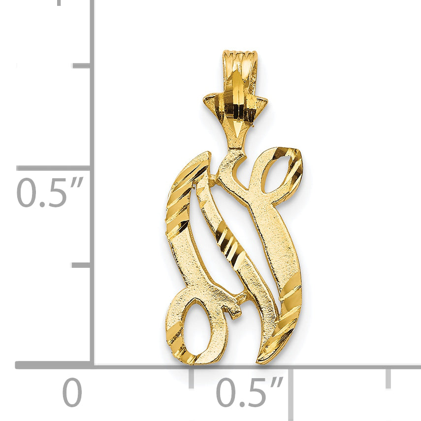 10K Yellow Gold Initial N Pendant