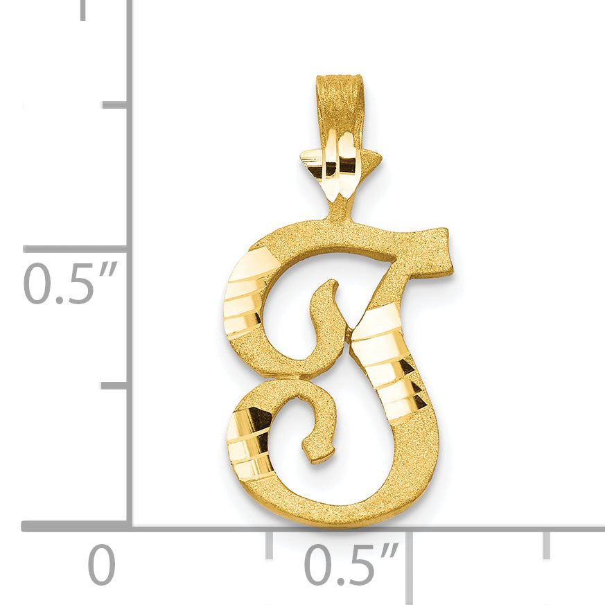 10K Yellow Gold Initial T Pendant