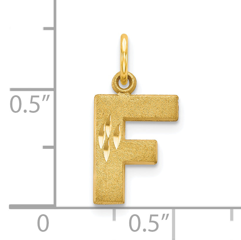 10K Yellow Gold Initial F Charm