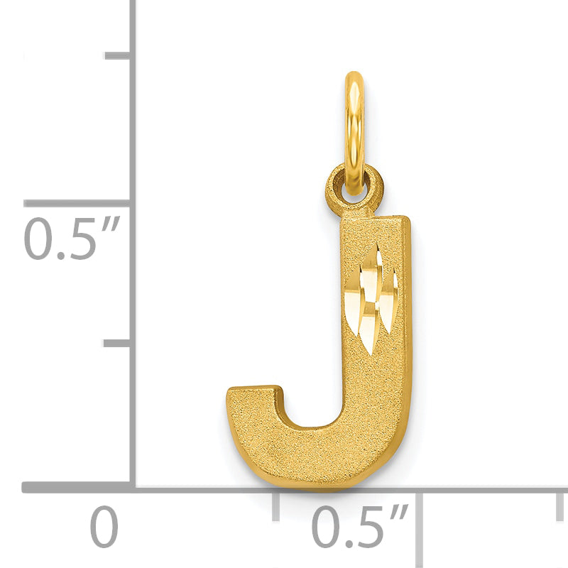 10K Yellow Gold Initial J Charm