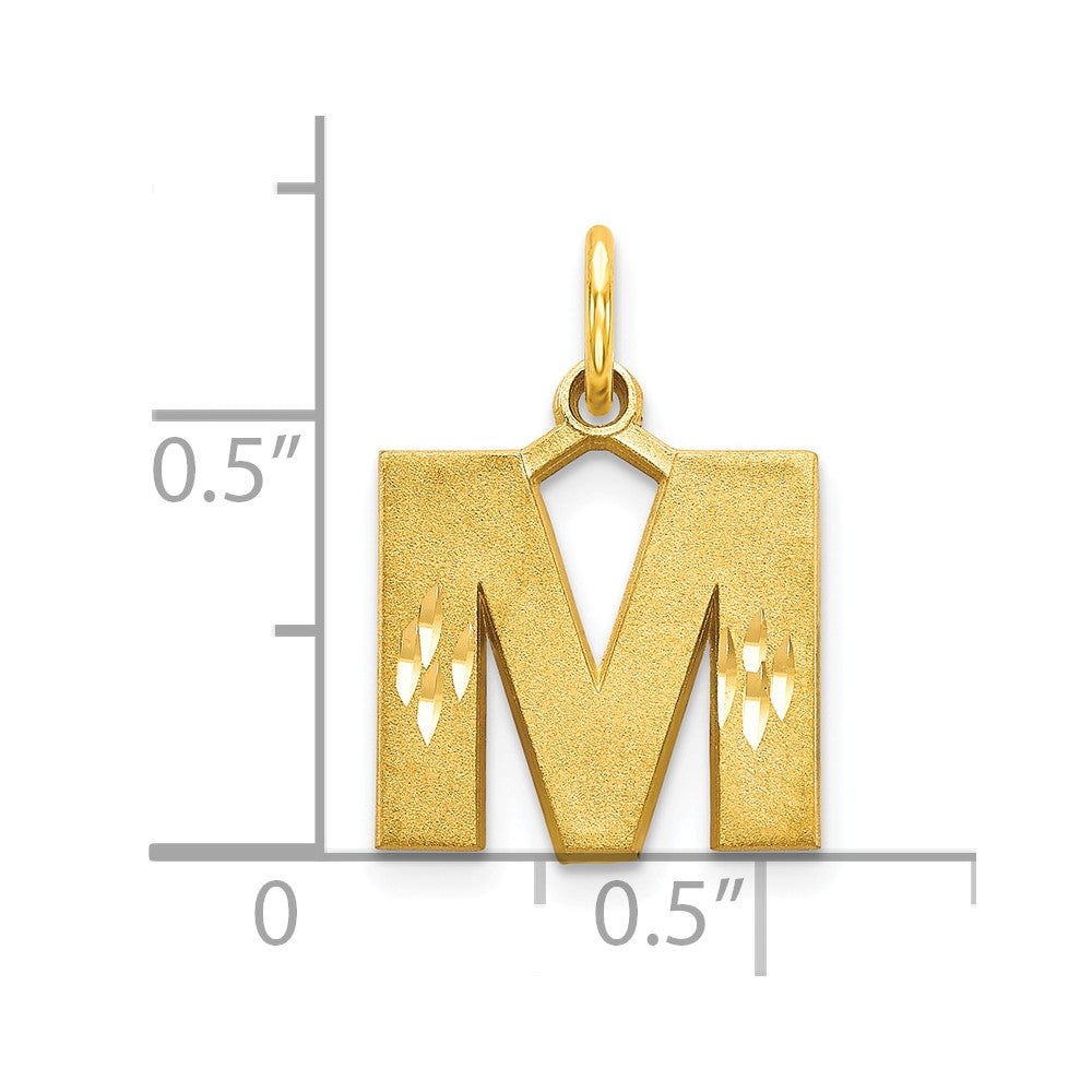 10K Yellow Gold Initial M Charm