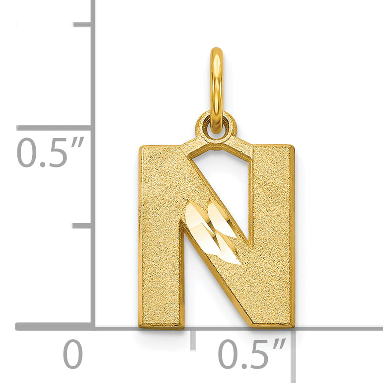 10K Yellow Gold Initial N Charm