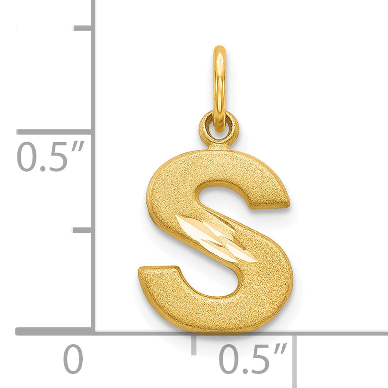 10K Yellow Gold Initial S Charm