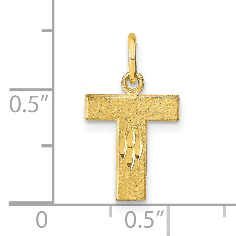 10K Yellow Gold Initial T Charm