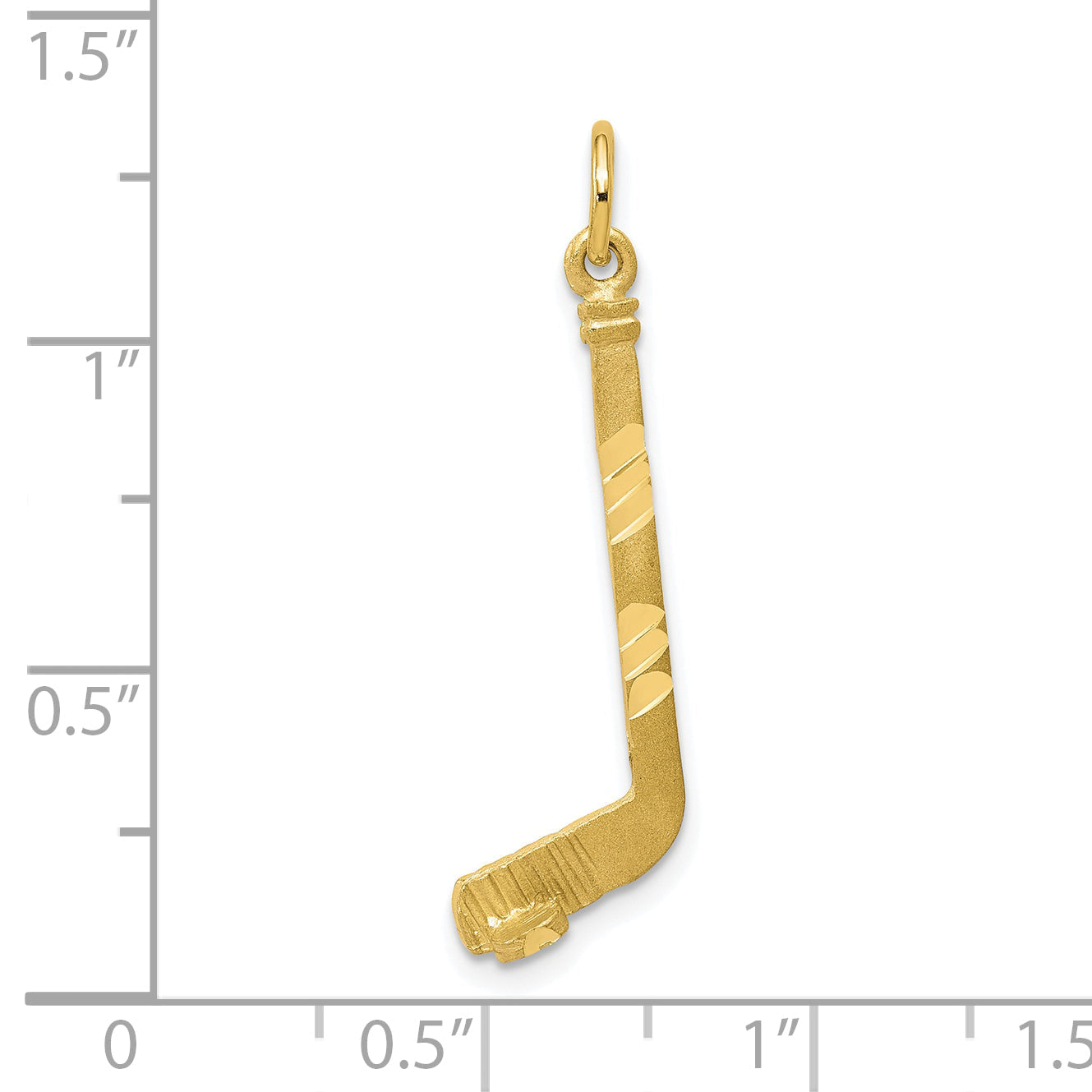 10K Yellow Gold Hockey Stick Charm