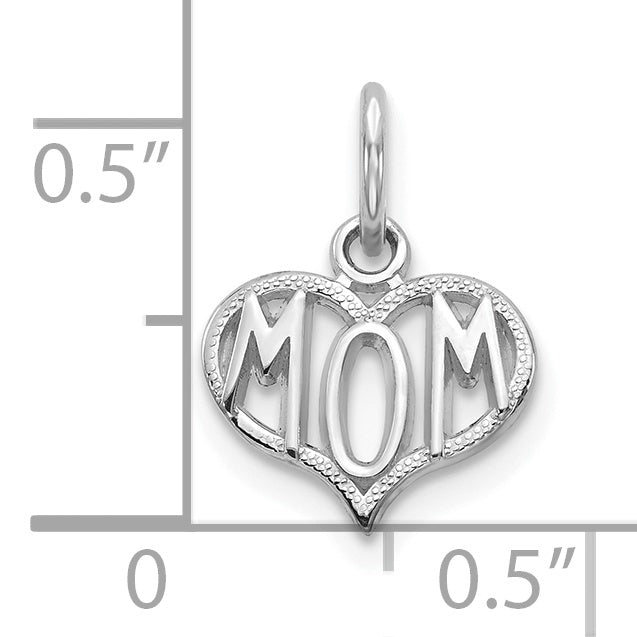 10K White Gold 10K Mom Charm
