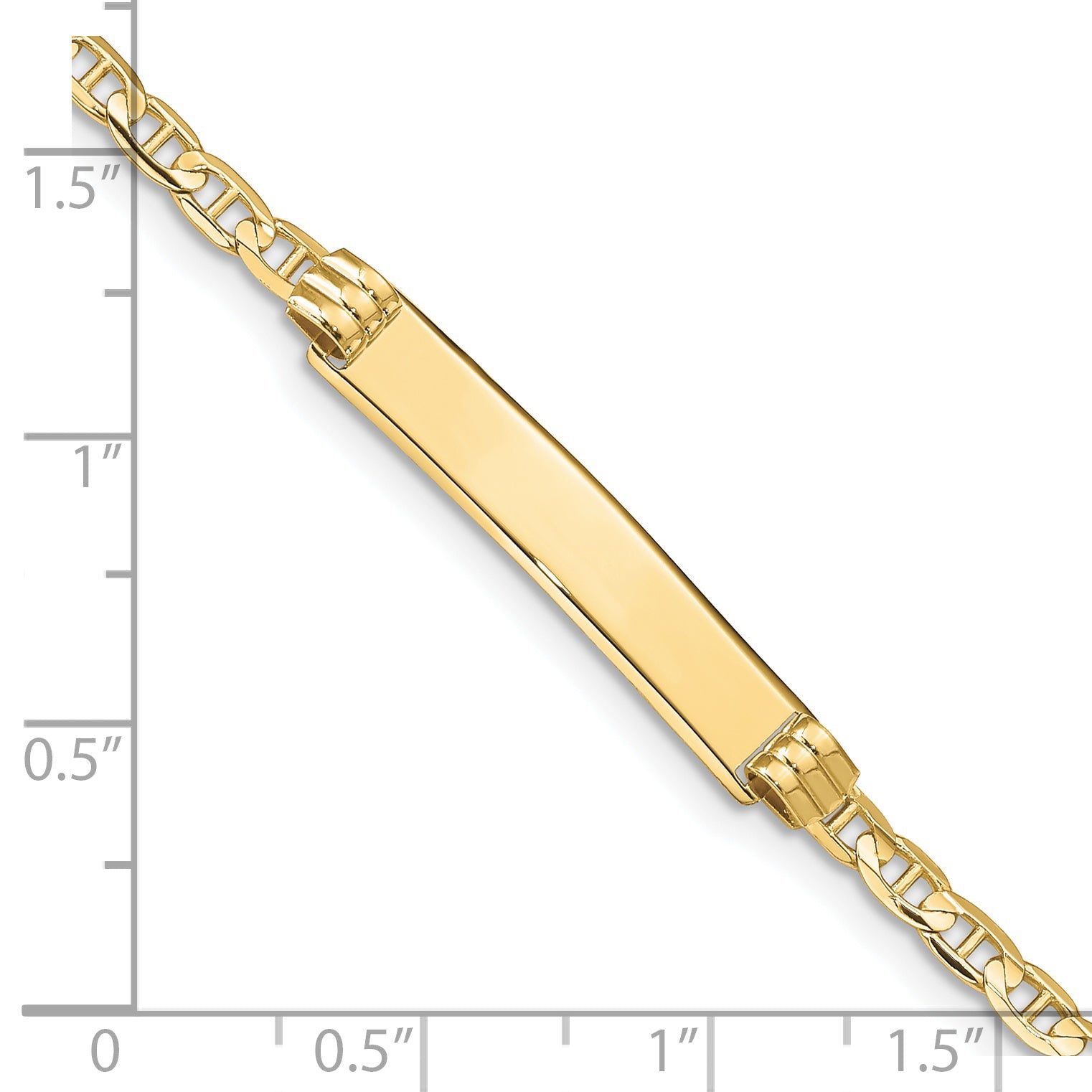 10K Yellow Gold Anchor Link Id Bracelet