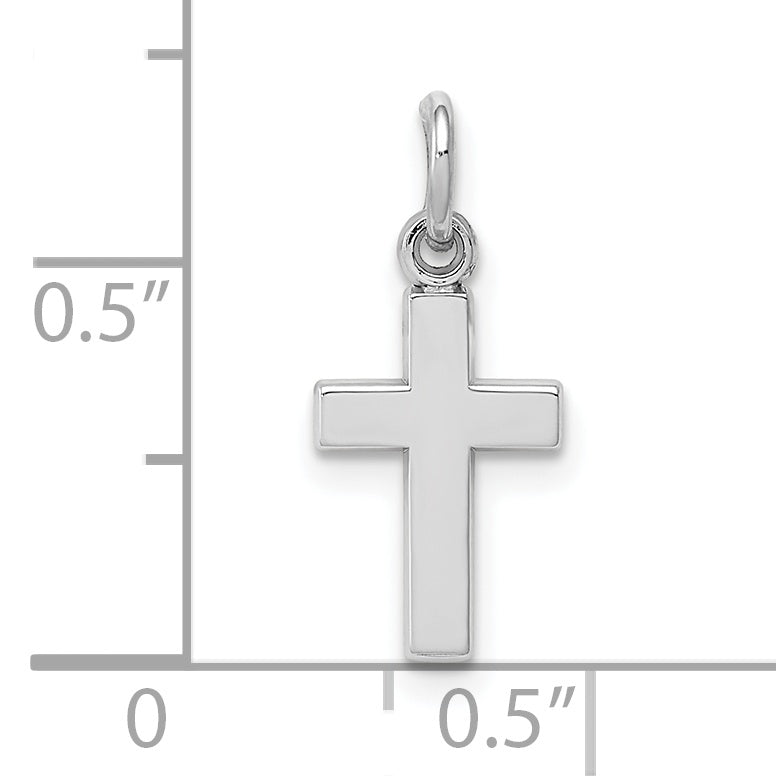 10K White Gold Cross Charm