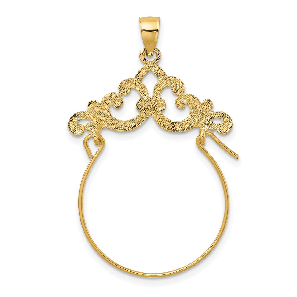 10K Yellow Gold 10K Scroll Framed Charm Holder
