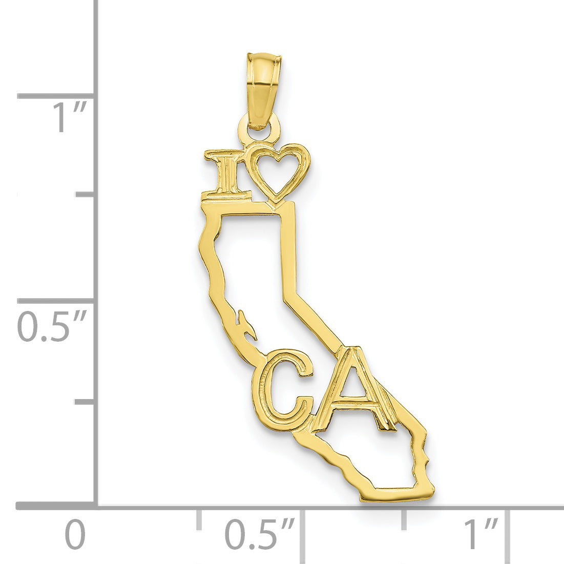 10K Yellow Gold 10K Solid California State Pendant