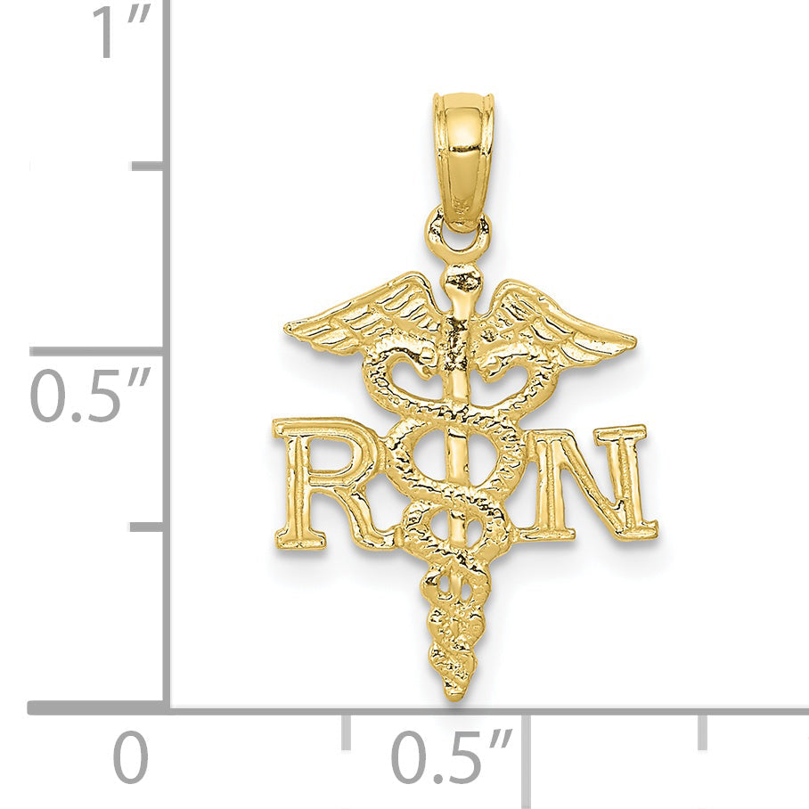 10K Yellow Gold 10K Rn Caduceus Pendant